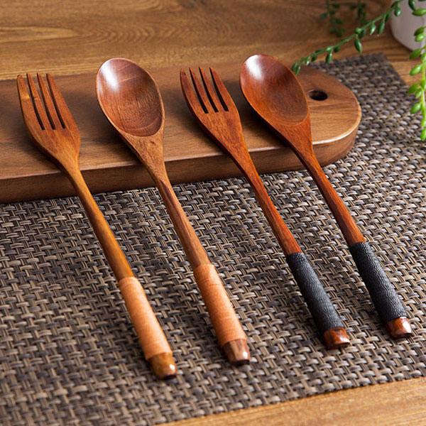 High-quality wooden fork & spoon