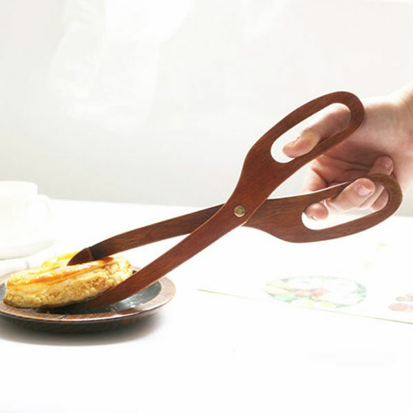 Wooden pastry tongs