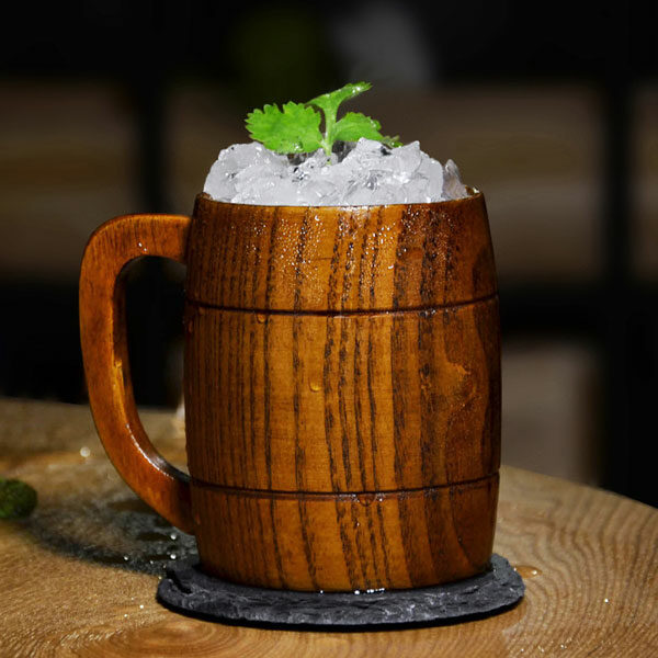 Wooden beer mug