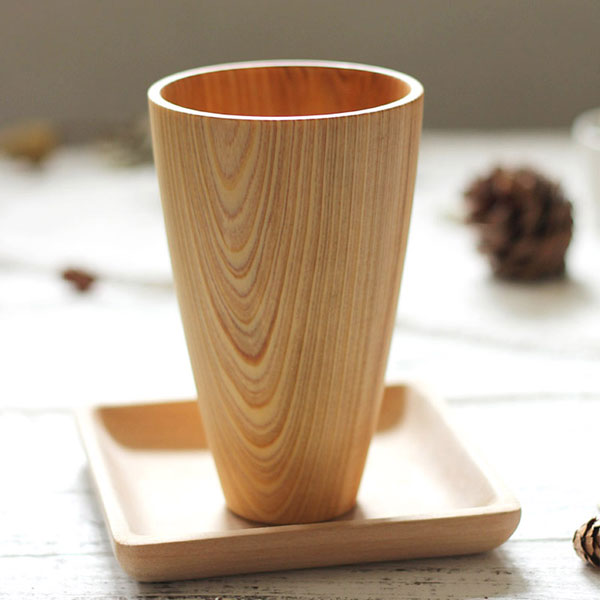 Wooden drinking cup