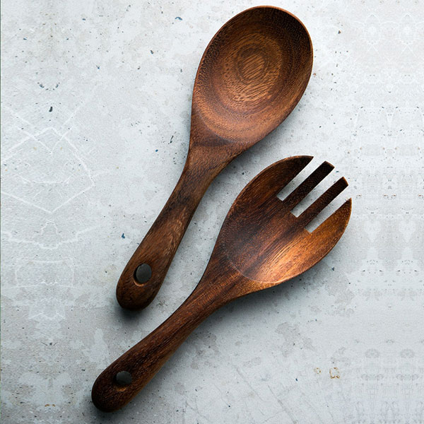 Big wooden fork & spoon