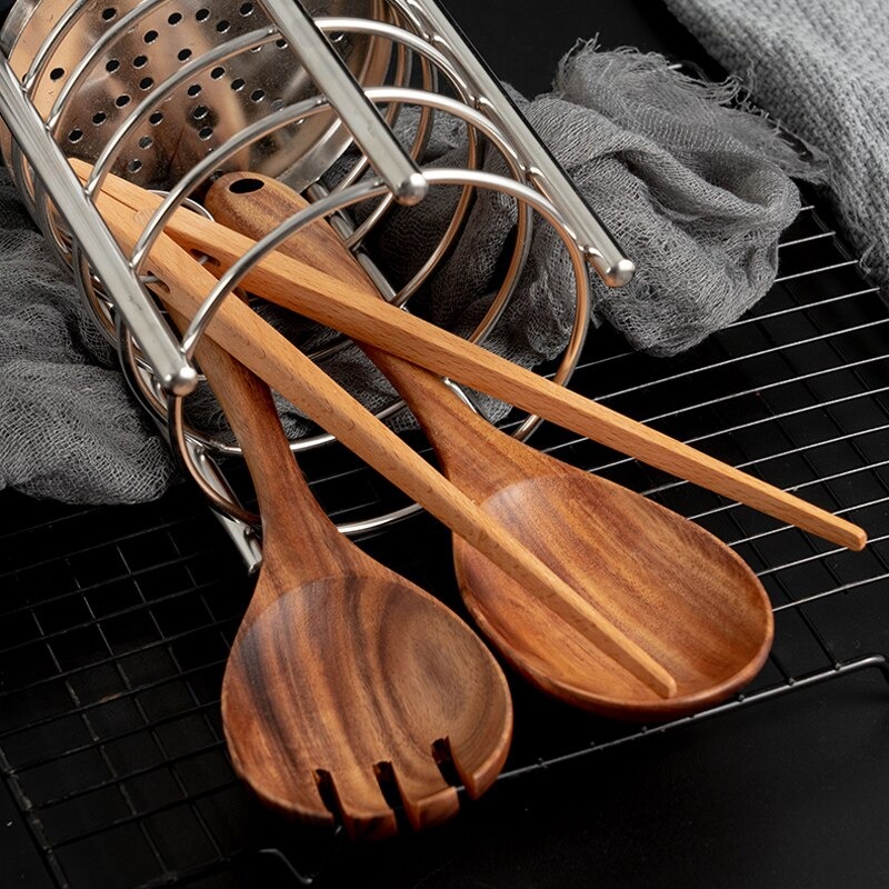 Large wooden spoon & fork