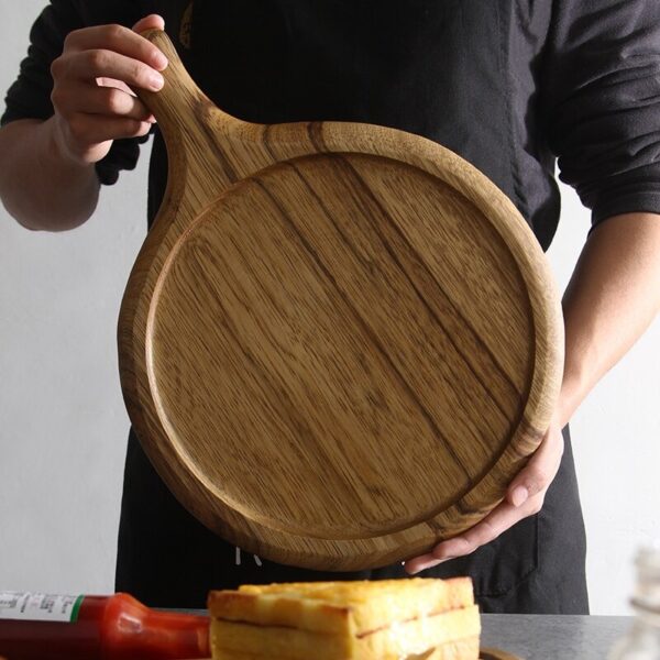 Wooden pizza tray