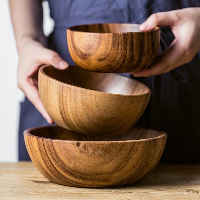 Wooden soup bowl - Wooden soup bowl 3 sizes - Wudlab