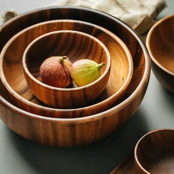 Wooden soup bowl