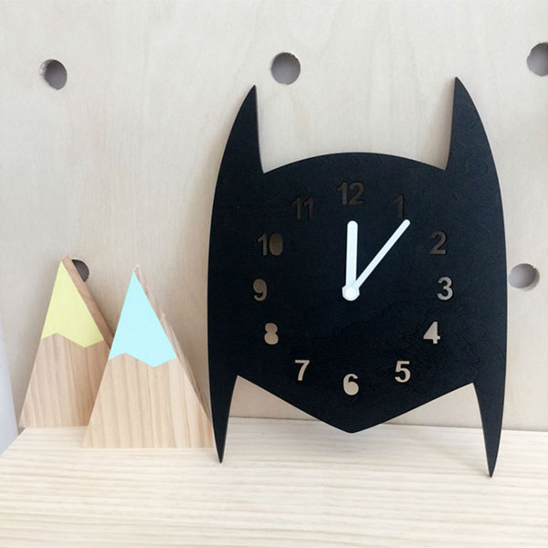 Wooden batman wall clock