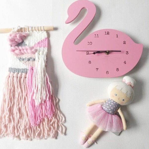 Wooden swan wall clock