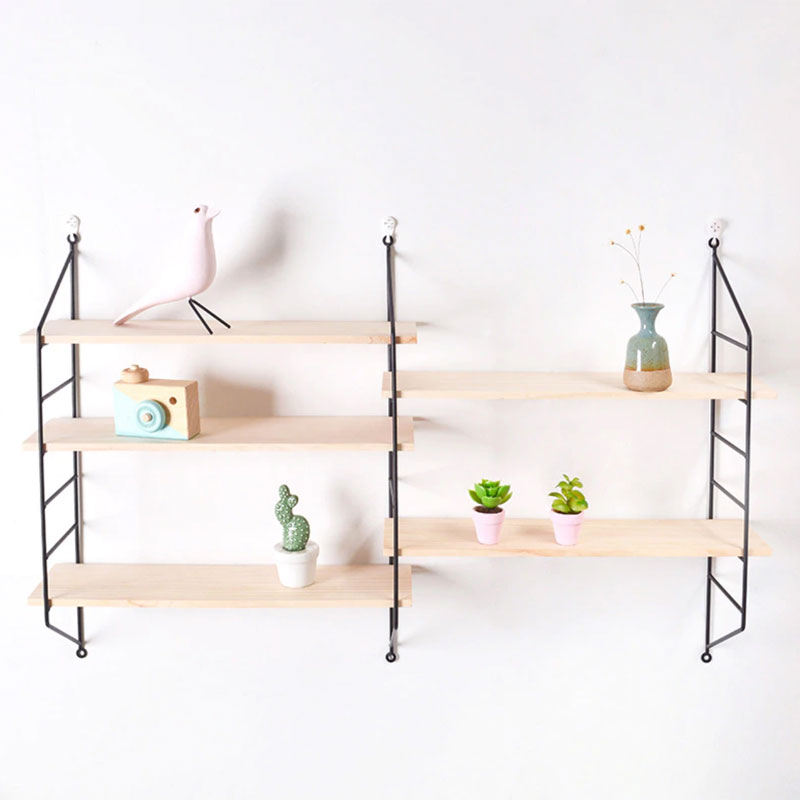 Triple wooden shelf