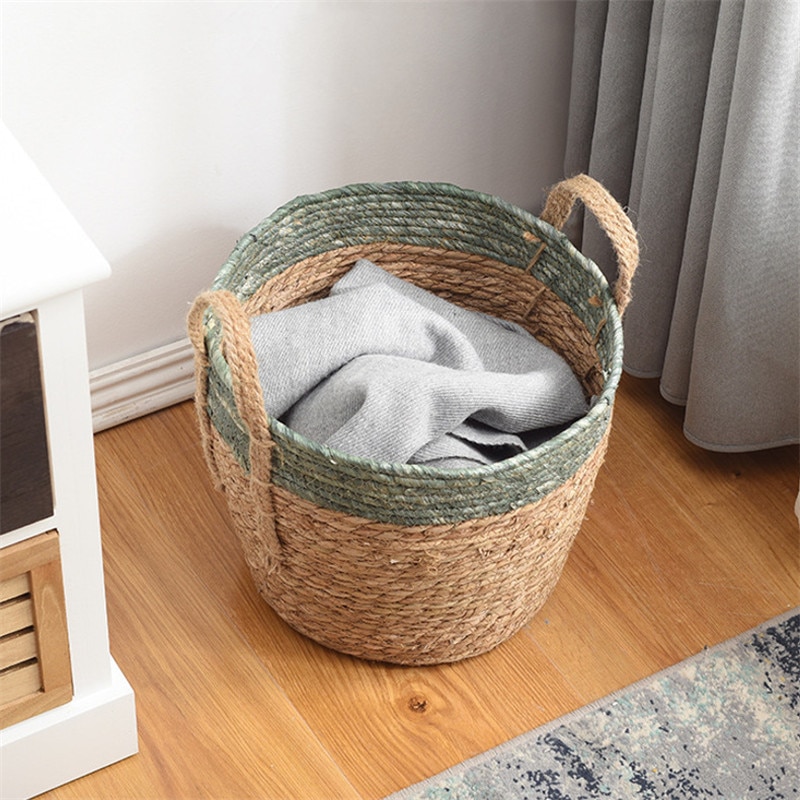 Rattan storage laundry basket