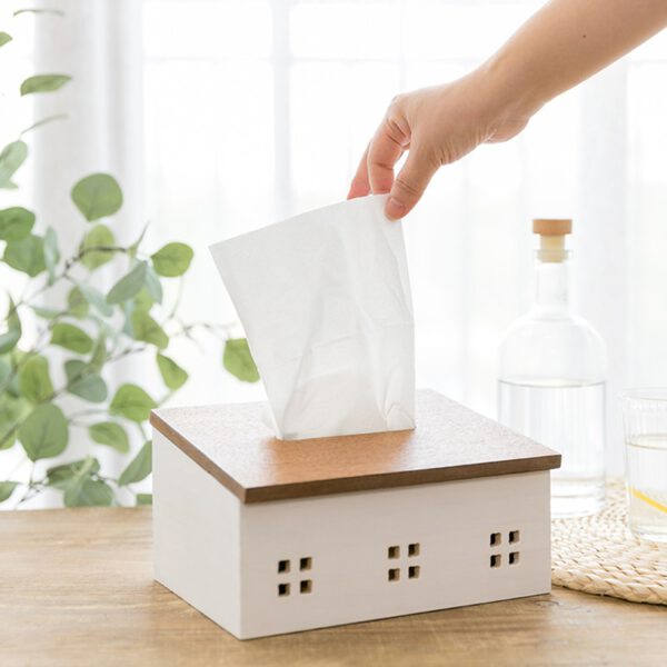 Nordic wooden tissue box