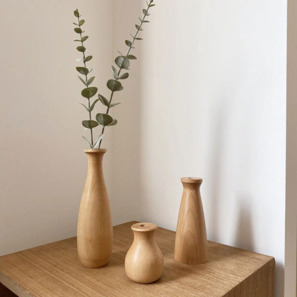 Wooden table vase
