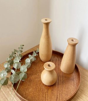 Wooden table vase